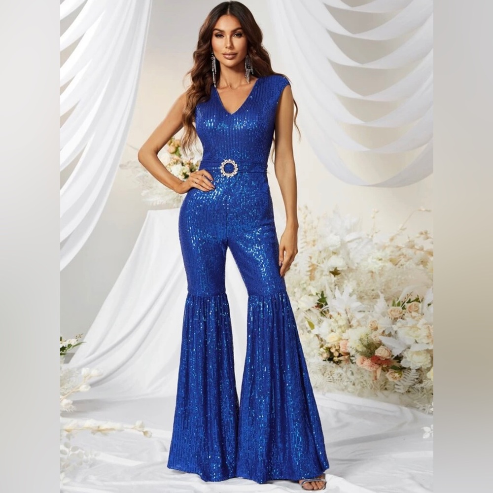 BLUE DISCO JUMPSUIT